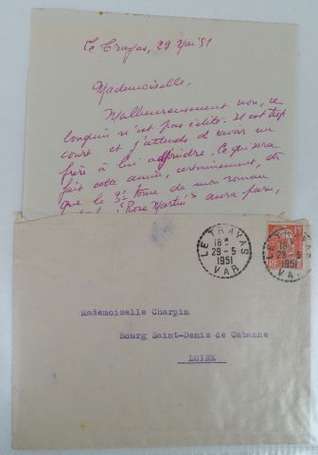 Autographes - Lettre Correspondance signée de 