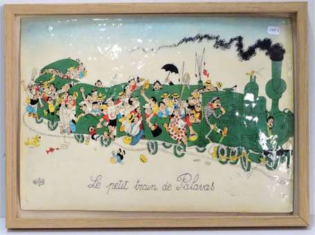 Dubout Albert 1905-1976 Le petit train de Palavas 