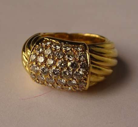 Bague jonc en or jaune 18K (750°/00) à godrons 