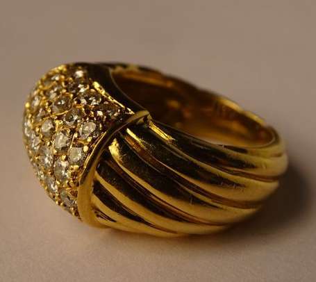 Bague jonc en or jaune 18K (750°/00) à godrons 