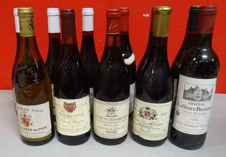 11 Bts comprenant Gevrey-Chambertin Récolte 1980, 