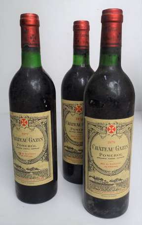 3 Bts Pomerol Château Gazin comprenant 2 Bts de 