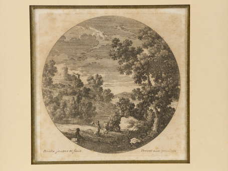 PERELLE Gabriel (1604-1677) - Paysage au château. 