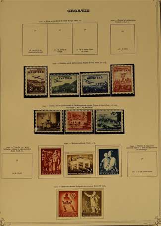 CROATIE. Petit lot de timbres sur feuilles d'album