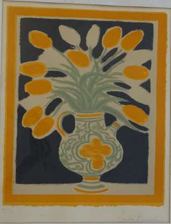 BRASILIER André (1929-) Bouquet de tulipes. 