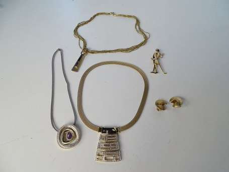 PIERRE LANG - Lot de bijoux couture en métal doré 