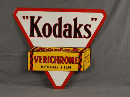 KODAKS Verichrome : Plaque émaillée double-face à 