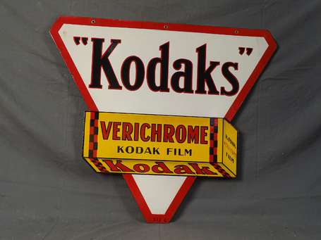 KODAKS Verichrome : Plaque émaillée double-face à 