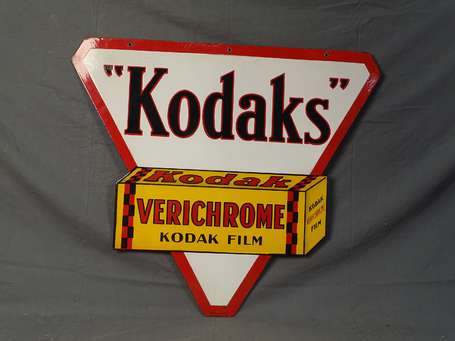 KODAKS Verichrome : Plaque émaillée double-face à 