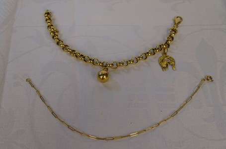 Bracelet en or jaune 18K (750°/00), la maille 