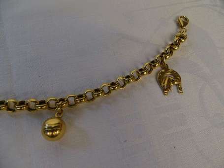 Bracelet en or jaune 18K (750°/00), la maille 