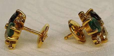 Paire de clous d'oreilles en or jaune 18K 