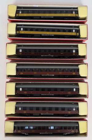 France Train en boite- Lot de 7 voitures PLM, ref 