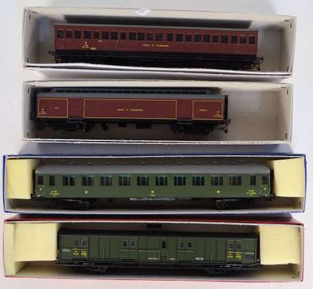 France Train en boite- Lot de 4 voitures et 