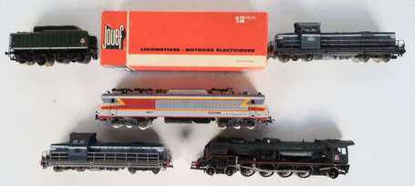 Jouef - 5 locomotives - 2 bb66150, CC21004, 241 et