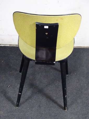 Chaise de bureau en bois laqué noir, garniture de 