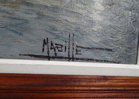 MABILLE XXe - Port de la Rochelle. Huile sur 