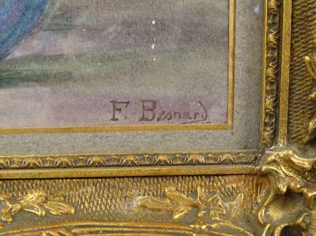 BESNARD F. Bouquet. Aquarelle signée en bas à 