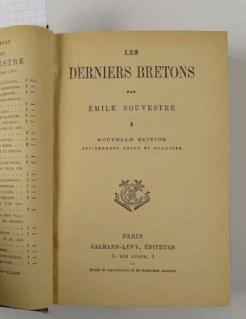 SOUVESTRE (Emile) - Les derniers Bretons - Paris ;