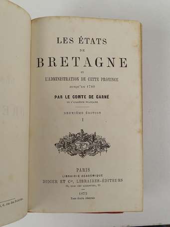 CARNE (Comte de) - Les états de Bretagne et 