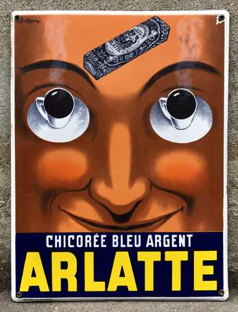 ARLATTE Chicorée Bleu Argent : Plaque émaillée 