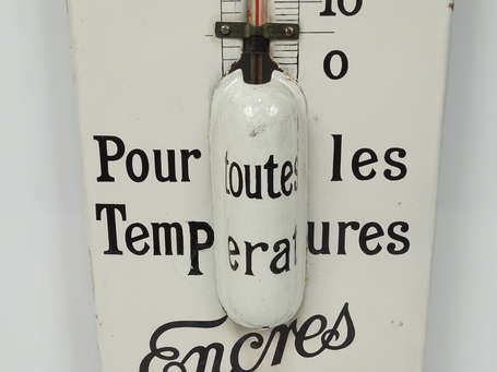 ENCRE STEPHENS : Thermomètre émaillée, repeint à 