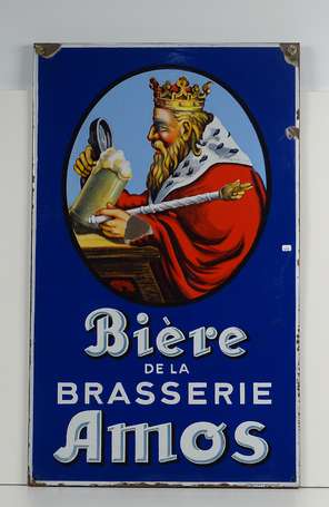 BIERE DE LA BRASSERIE AMOS : Plaque émaillée 