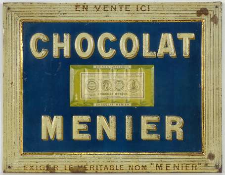 CHOCOLAT MENIER : Tôle lithographiée embossée, 