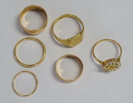 Lot d'or jaune 18K (750°/00) comprenant 4 