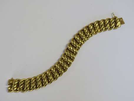 Bracelet maille américaine en or jaune 18K 