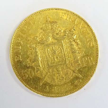 1 pièce 50 francs or Napoléon III tête nue 1855 