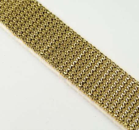 Bracelet ruban en or jaune 18K (750°/00), fermoir 