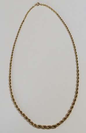 Collier maille tresse en or jaune 18K (750°/00), 