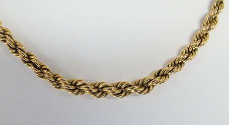 Collier maille tresse en or jaune 18K (750°/00), 