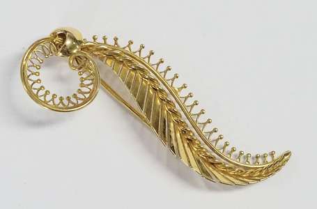 Broche en or jaune ajouré 18K (750°/00) à motif 