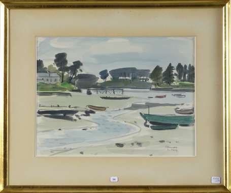 CHESNEAU Marcel (1902-1975) - Ria d'Auray. 