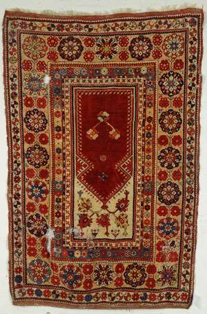 Tapis Melas (chaîne, trame et velours en laine), 