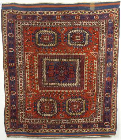 Tapis Kazak (chaîne, trame et velours en laine), 