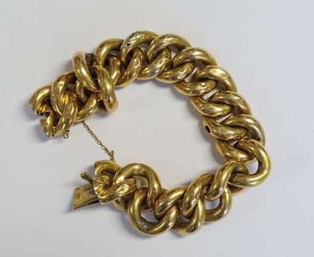 Bracelet maille gourmette en or rose 18K (750°/00)