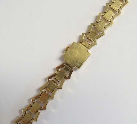 Montre bracelet tank de dame en or jaune 18K 