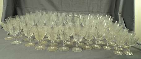 BACCARAT - Service de verres en cristal taillé à 