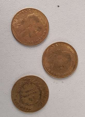 Trois pièces de 10 francs or, Napoléon III tête 