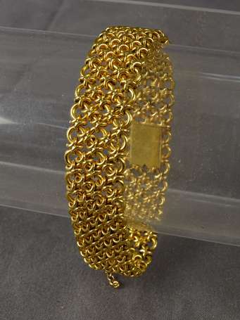 Bracelet ruban en or 18 K(750°/°°°). Longueur 19,5