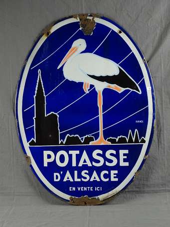 POTASSE D'ALSACE : Plaque émaillée illustrée de la