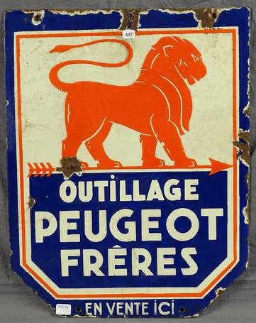 PEUGEOT FRERES Outillage : Plaque émaillée 