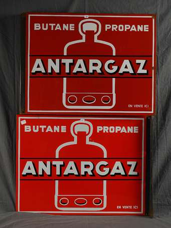 ANTARGAZ. Plaque émaillée à équerre. 60 x 45cm. On