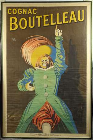 COGNAC BOUTELLEAU : Affiche lithographiée signée 