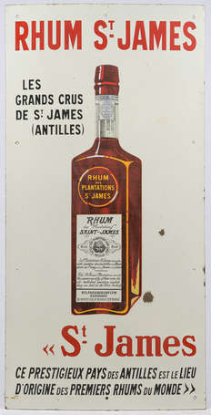 RHUM SAINT JAMES  : Plaque émaillée illustrée de 