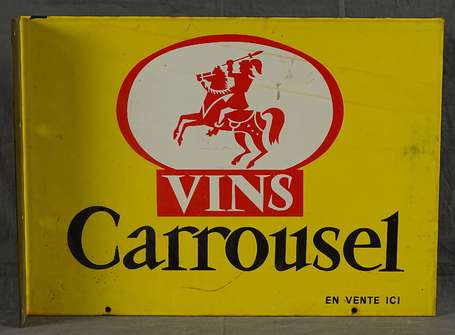 VIN CARROUSEL :  Plaque émaillée double-face à 