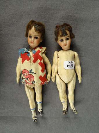 Mignonette- 2 poupée françaises,13 cm,  bel état